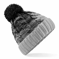 Beechfield Unisex Ombre Styled Beanie (Black/Light Gray)