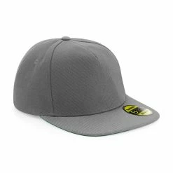 Beechfield Sales 6 Beechfield Unisex Original Flat Peak Snapback Cap (Grey/ Gray)