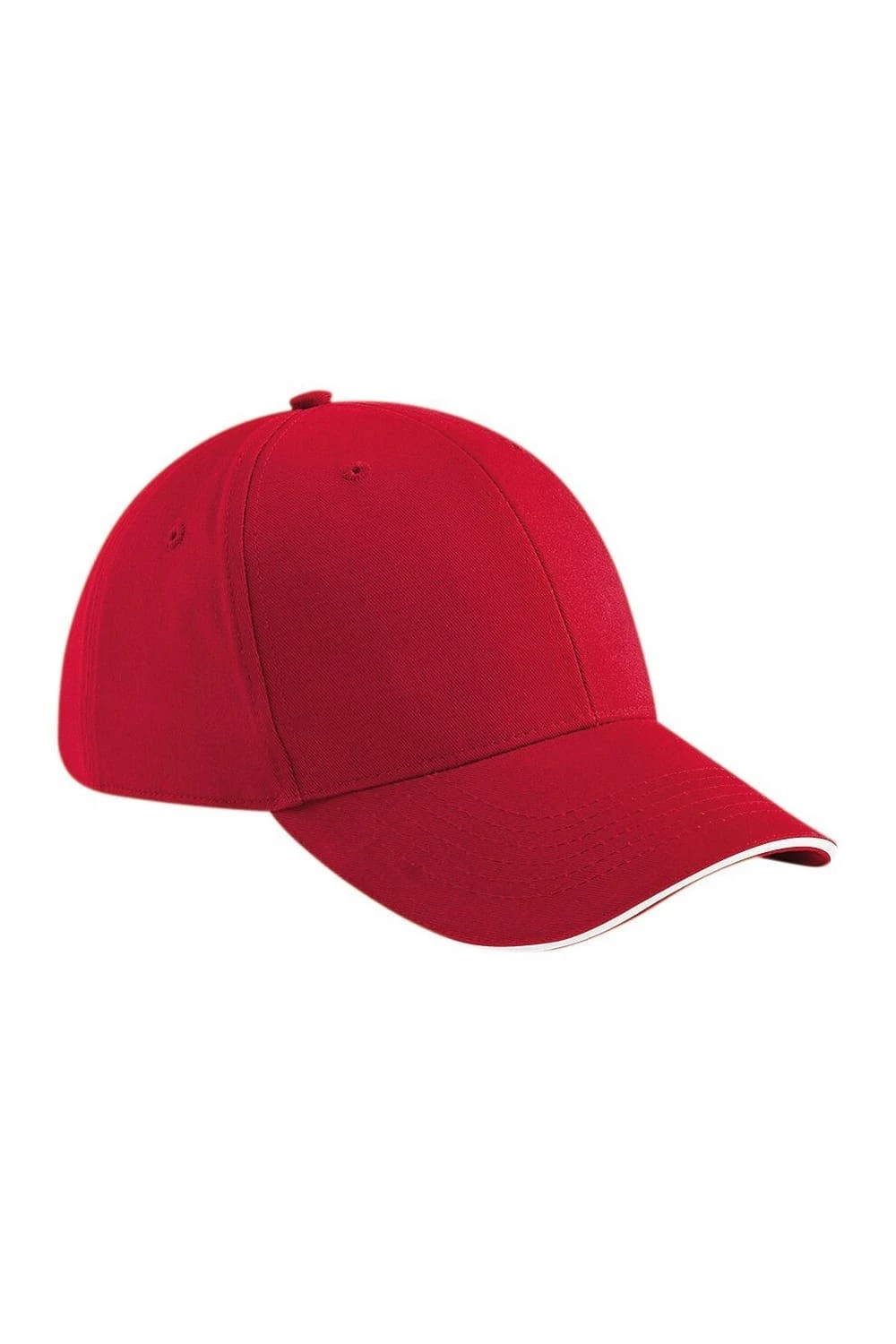 Beechfield® Adults Unisex Athleisure Cotton Baseball Cap (Pack Of 2) (Classic Red/White) 4 Beechfield® Adults Unisex Athleisure Cotton Baseball Cap (Pack Of 2) (Classic Red/White) - Image 2