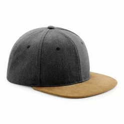 Beechfield Unisex Faux Suede Peak Snapback Cap (Pack Of 2) (Vintage Black)