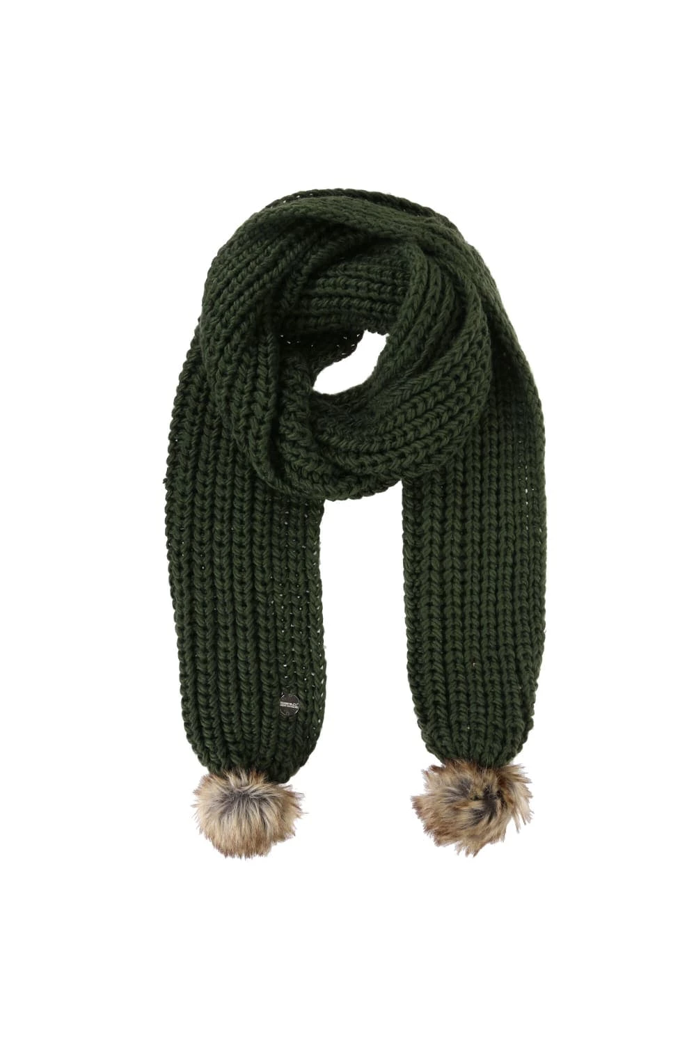 Regatta Womens/Ladies Lovella Pom Pom Scarf - Dark Khaki 3 Regatta Womens/Ladies Lovella Pom Pom Scarf - Dark Khaki