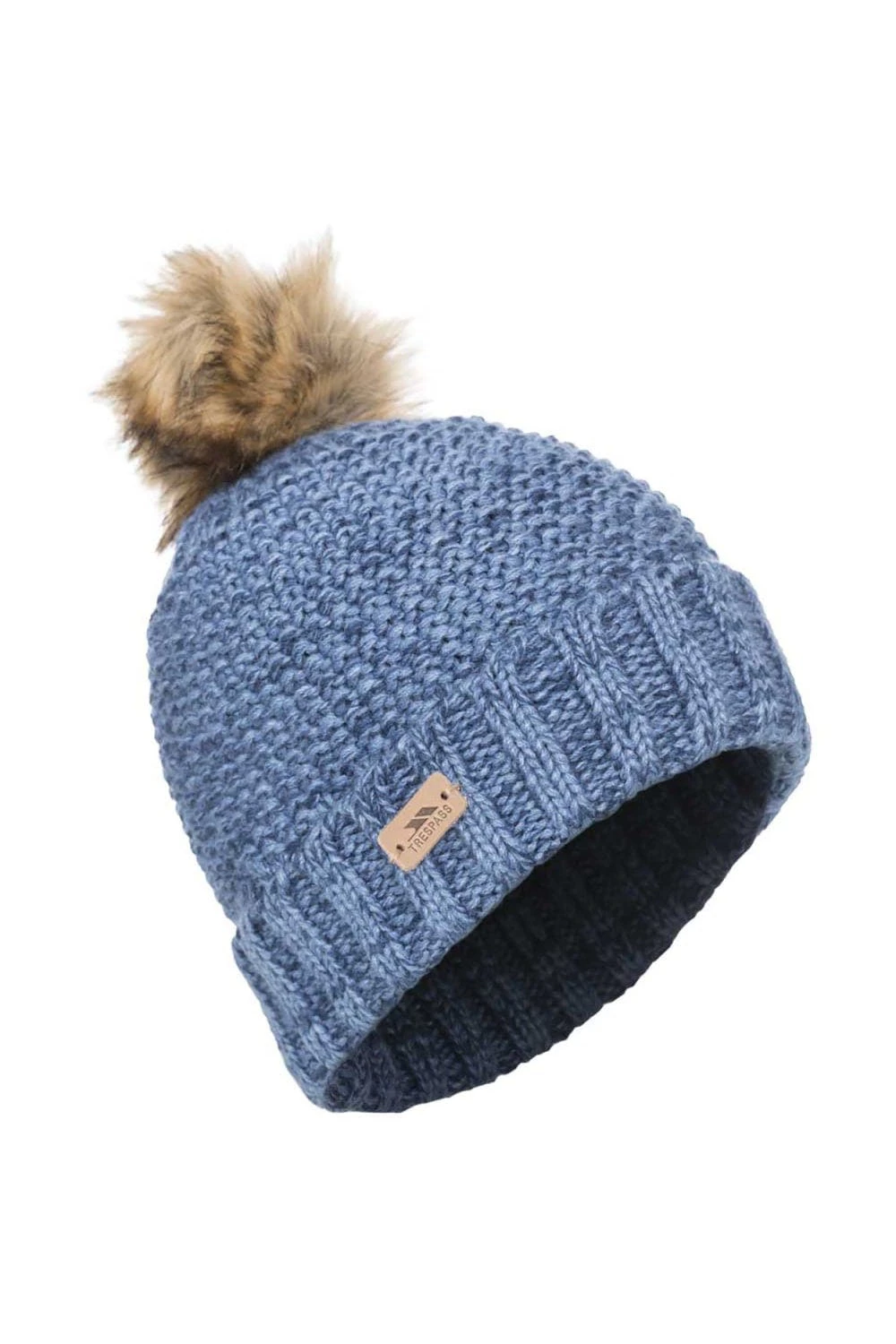 TRESPASS Womens Kellisa Beanie Hat - Denim Blue 4 TRESPASS Womens Kellisa Beanie Hat - Denim Blue - Image 2