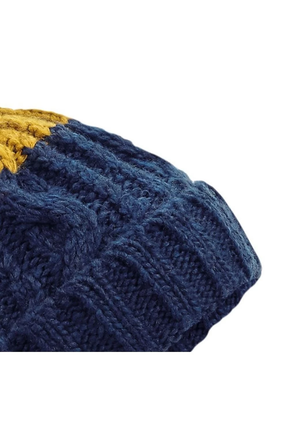 Beechfield Unisex Adults Apres Cuffed Beanie (Oxford Navy/Mustard) 4 Beechfield Unisex Adults Apres Cuffed Beanie (Oxford Navy/Mustard) - Image 2