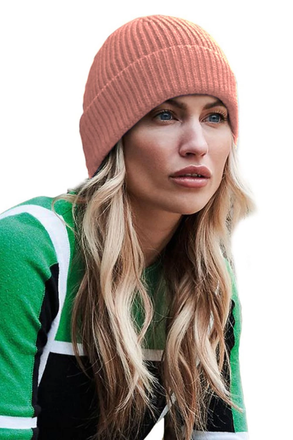 Beechfield Engineered Knit Ribbed Beanie (Blush) 4 Beechfield Engineered Knit Ribbed Beanie (Blush) - Image 2
