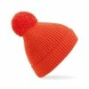 Beechfield Engineered Knit Ribbed Pom Pom Beanie (Fire Red) 2 Beechfield Engineered Knit Ribbed Pom Pom Beanie (Fire Red) -Beechfield Sales M05059444612930 3615888683