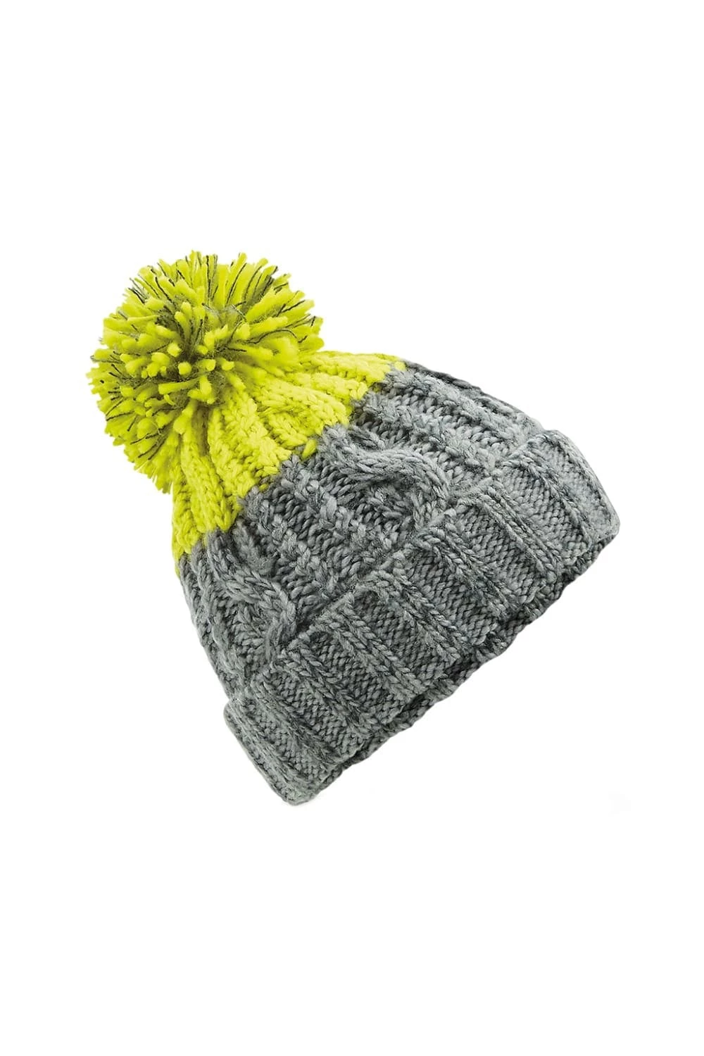 Beechfield Apres Beanie (Light Gray/Citron) 3 Beechfield Apres Beanie (Light Gray/Citron)
