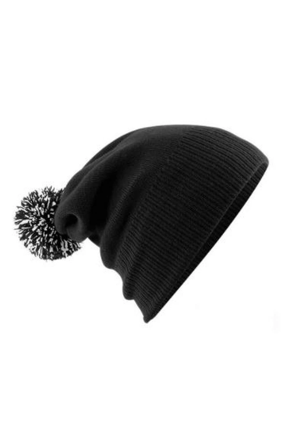 Beechfield Adults Unisex Snowstar Beanie (Black/White) 4 Beechfield Adults Unisex Snowstar Beanie (Black/White) - Image 2