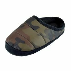 GENERIC Childrens/Kids Camo Puffer Slippers - Khaki