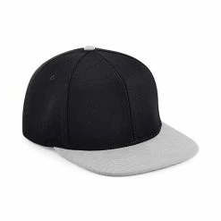 Beechfield 6 Panel Snapback Cap (Black/Gray)