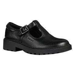 Geox Girls Casey Leather Mary Janes (Black)
