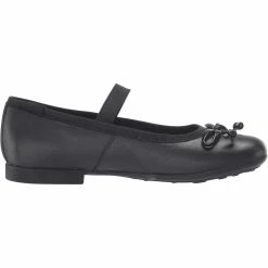 Geox Girls Plie Leather School Shoes (Black) -Beechfield Sales M05059699728684 500112309