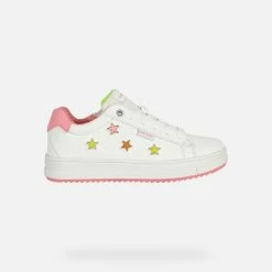 Geox Girls Rebecca Leather Sneakers (White/Fuchsia) 9 Geox Girls Rebecca Leather Sneakers (White/Fuchsia) -Beechfield Sales M05059699761049 710761118