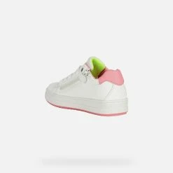 Geox Girls Rebecca Leather Sneakers (White/Fuchsia) 8 Geox Girls Rebecca Leather Sneakers (White/Fuchsia) -Beechfield Sales M05059699761049 746280597
