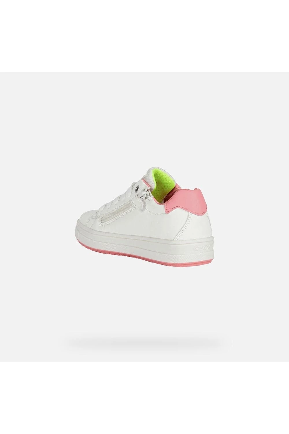 Geox Girls Rebecca Leather Sneakers (White/Fuchsia) 4 Geox Girls Rebecca Leather Sneakers (White/Fuchsia) - Image 2