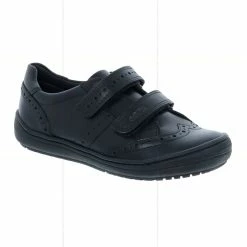Geox Girls Hadriel Leather School Shoes (Black)