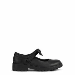 Geox Girls Casey Bow Leather School Shoes (Black) -Beechfield Sales M05059958237704 1227629488