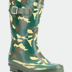 Cotswold Boys Innsworth Camo Galoshes - Green/Brown/Cream