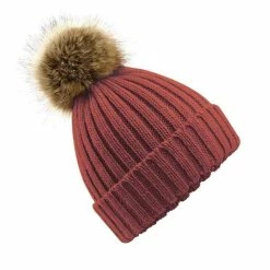 Beechfield Unisex Fur Pop Pom Chunky Beanie