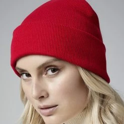 Beechfield Unisex Adult Original Cuffed Organic Cotton Beanie (Classic Red)