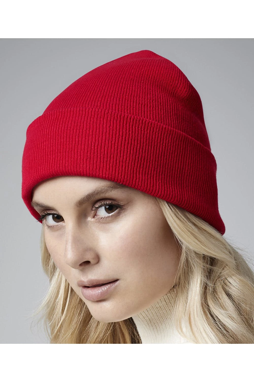 Beechfield Unisex Adult Original Cuffed Organic Cotton Beanie (Classic Red) 3 Beechfield Unisex Adult Original Cuffed Organic Cotton Beanie (Classic Red)