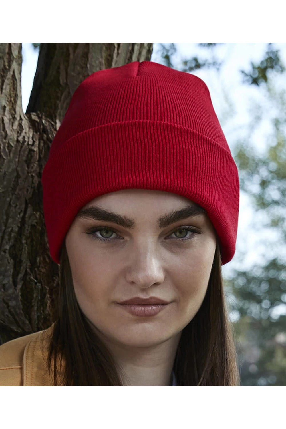 Beechfield Unisex Adult Original Cuffed Organic Cotton Beanie (Classic Red) 7 Beechfield Unisex Adult Original Cuffed Organic Cotton Beanie (Classic Red) - Image 5