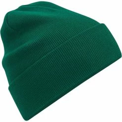 Beechfield Unisex Adult Original Cuffed Organic Cotton Beanie (Bottle Green)