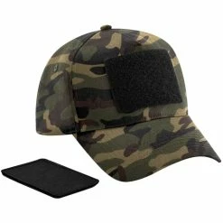 Beechfield 5 Panel Removable Patch Baseball Cap (Jungle Camo)