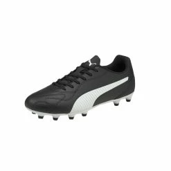 Puma Childrens/Kids Monarch II FG Soccer Cleats Boots - Black/White