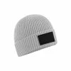 BEECHFIELD Fashion Woven Patch Beanie - Light Grey/Black 2 BEECHFIELD Fashion Woven Patch Beanie - Light Grey/Black -Beechfield Sales M05063238248076 932341293